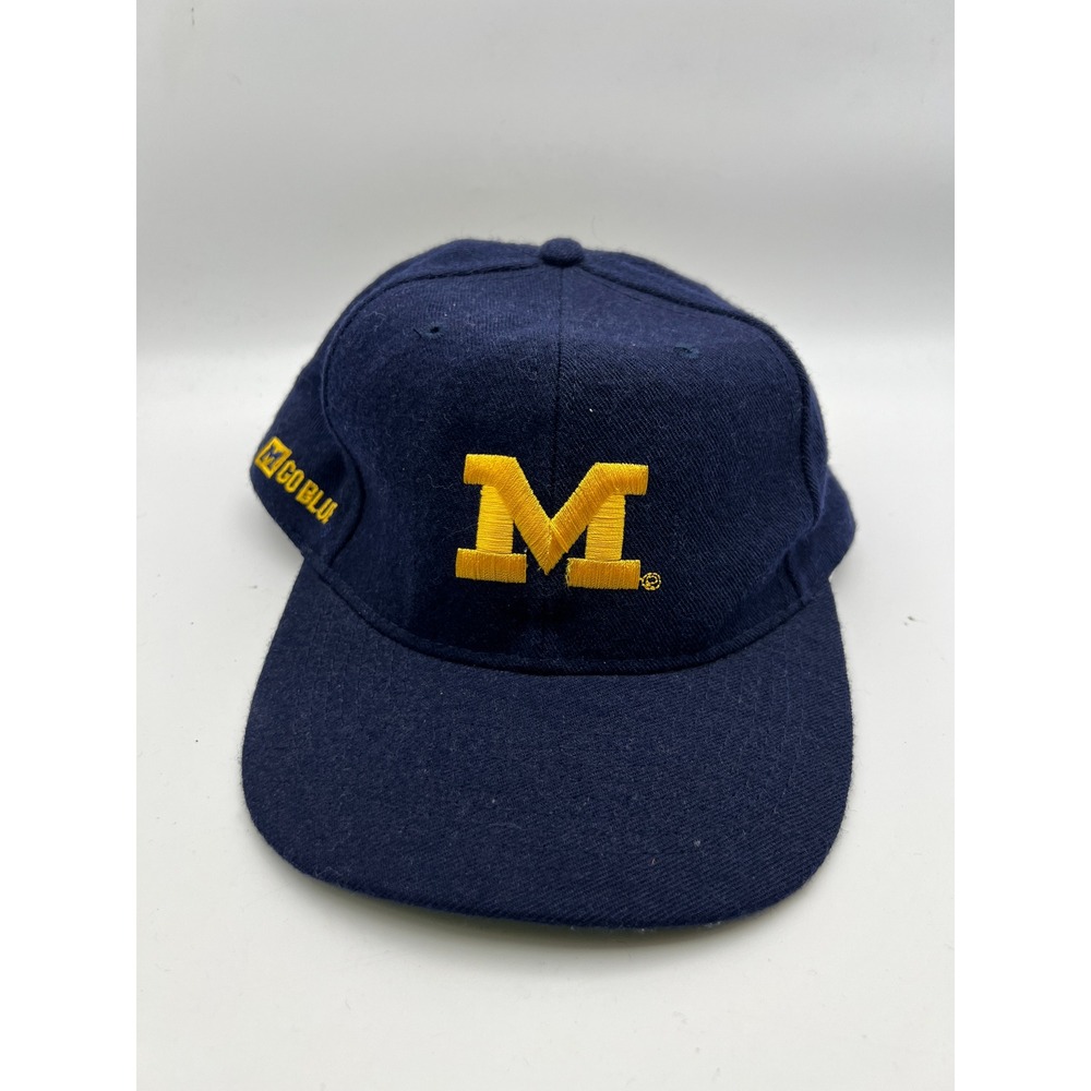 Vintage 90s Michigan Wolverines Go Blue American Needle Hat Wool Snapback NCAA